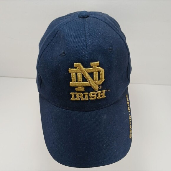 NWOT Vintage Notre Dame Fighting Irish Starter Navy Blue Strapback Hat Cap Fit - Picture 5 of 10